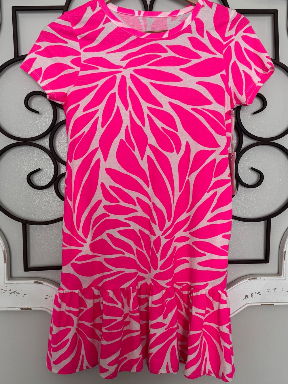 NWT VINEYARD VINES Size XL Girls Pink and White Dress